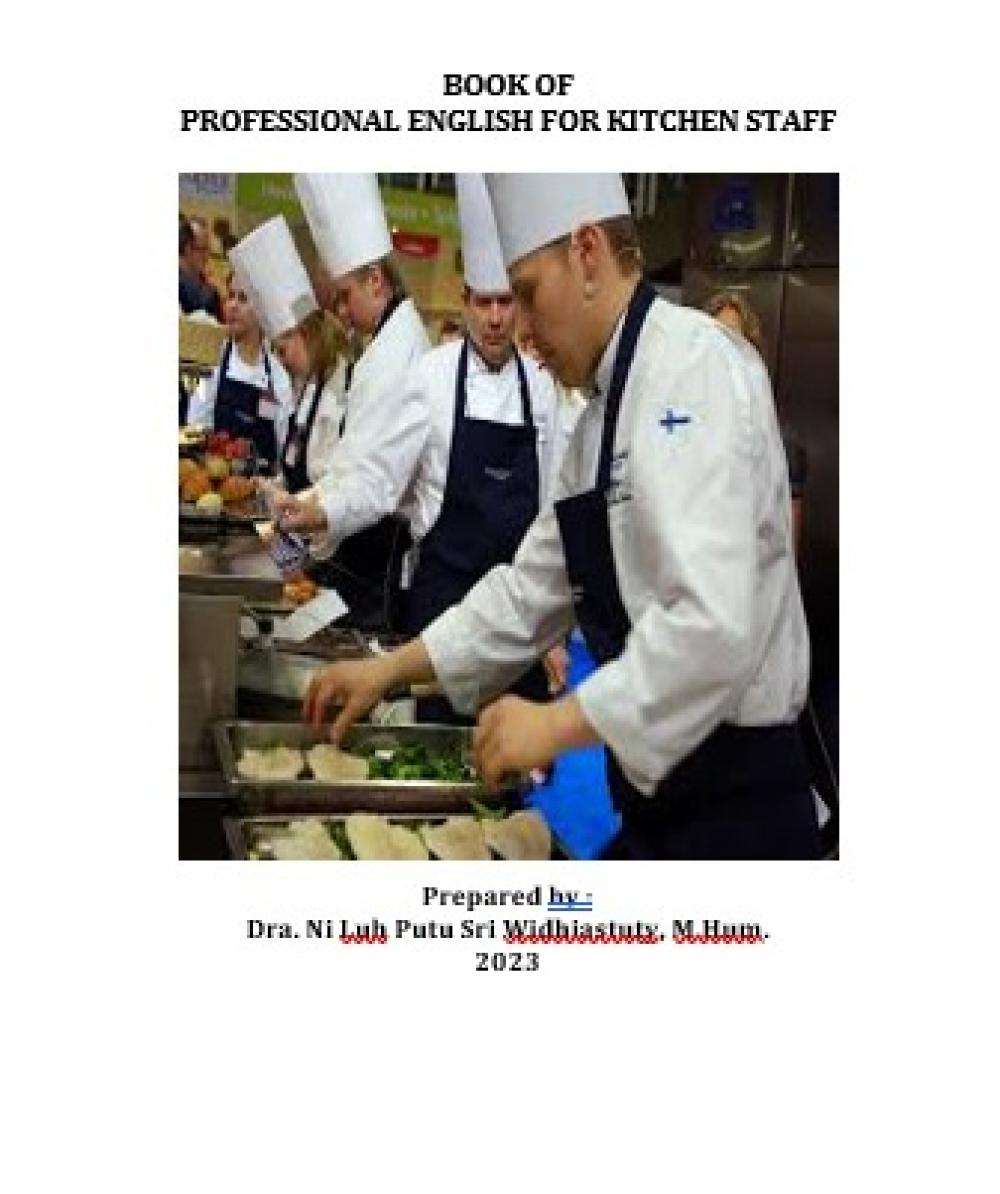 Book of Professional English for Kitchen Staff