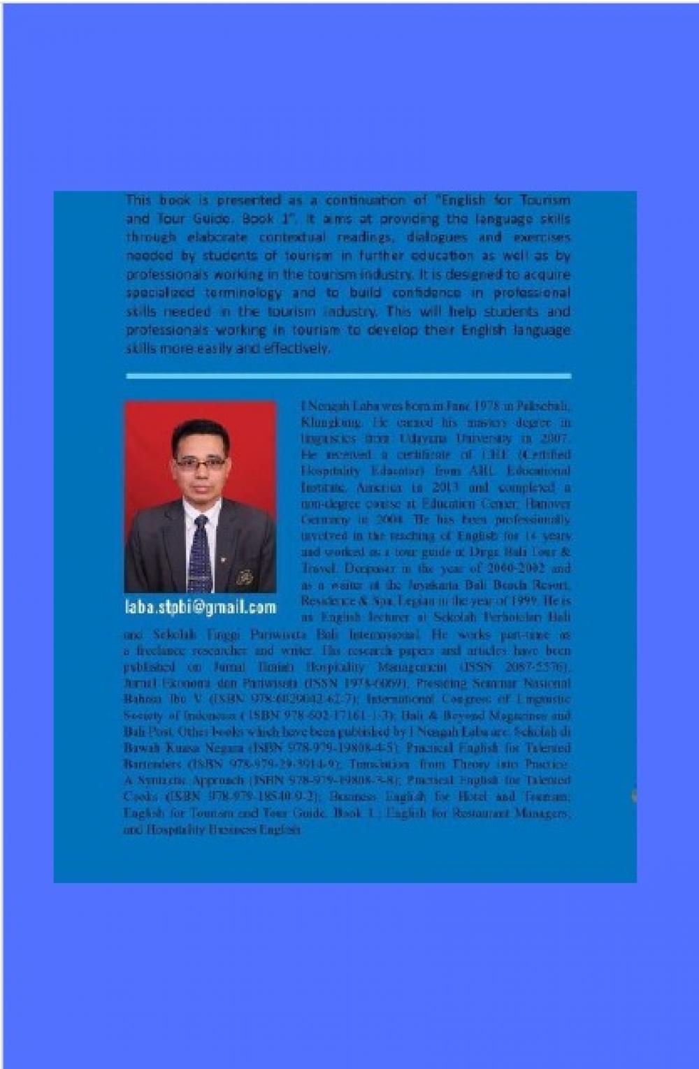 English for Tourism and Tour Guide cover belakang