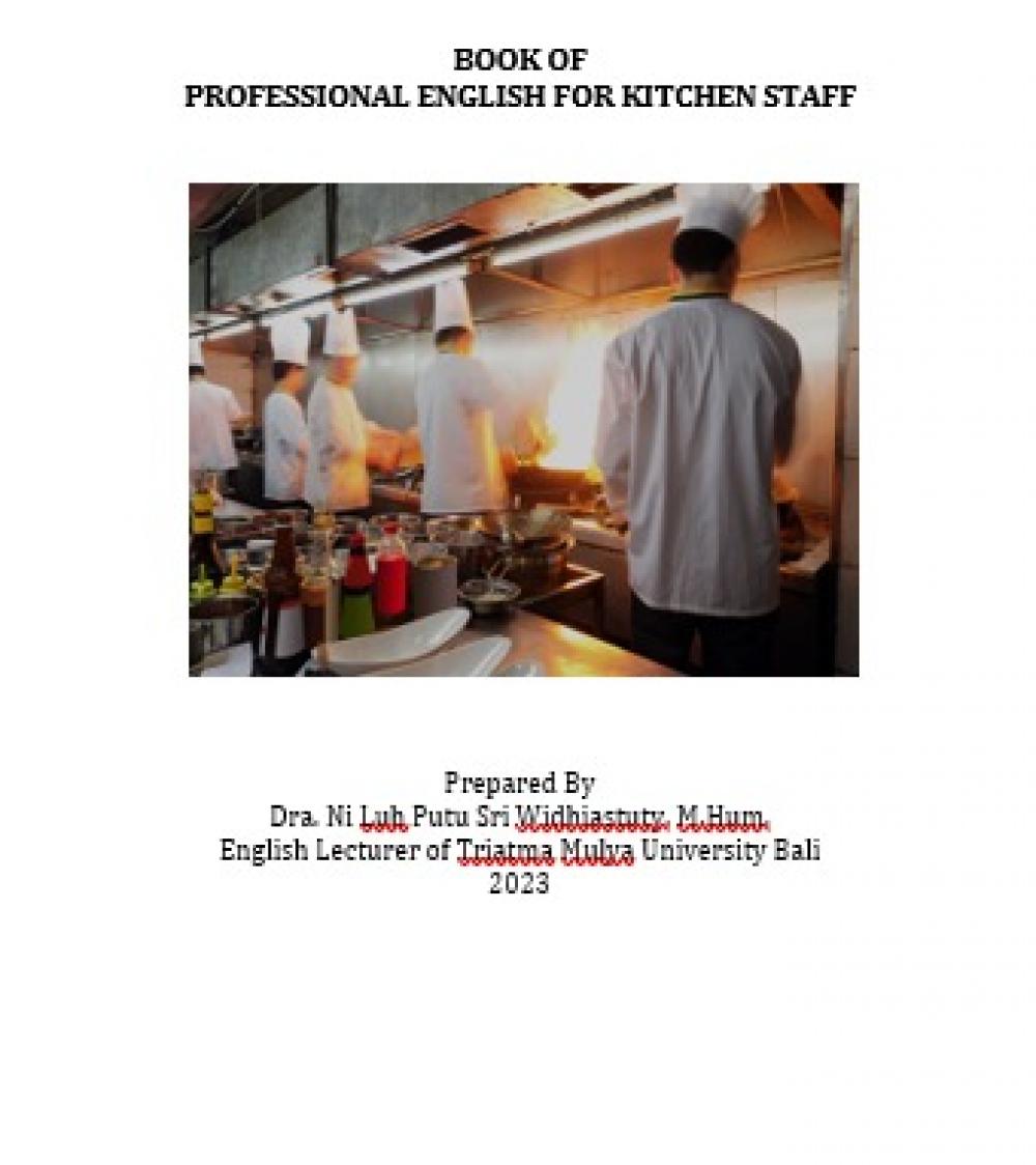 Book of Professional English for Kitchen Staff cover belakang